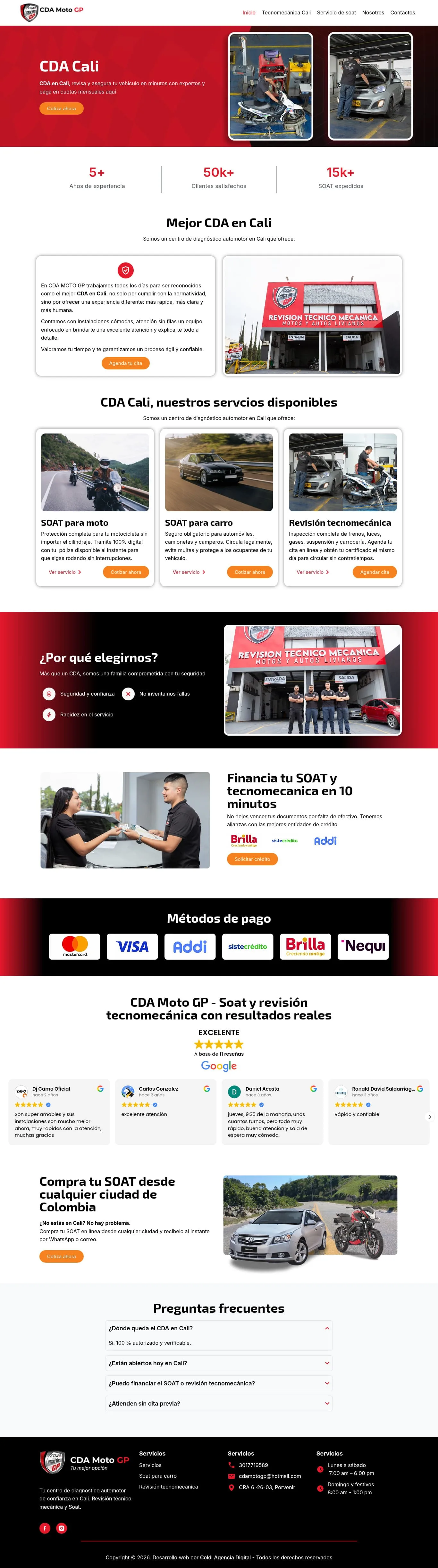 Diseño web del proyecto CDA Moto CP