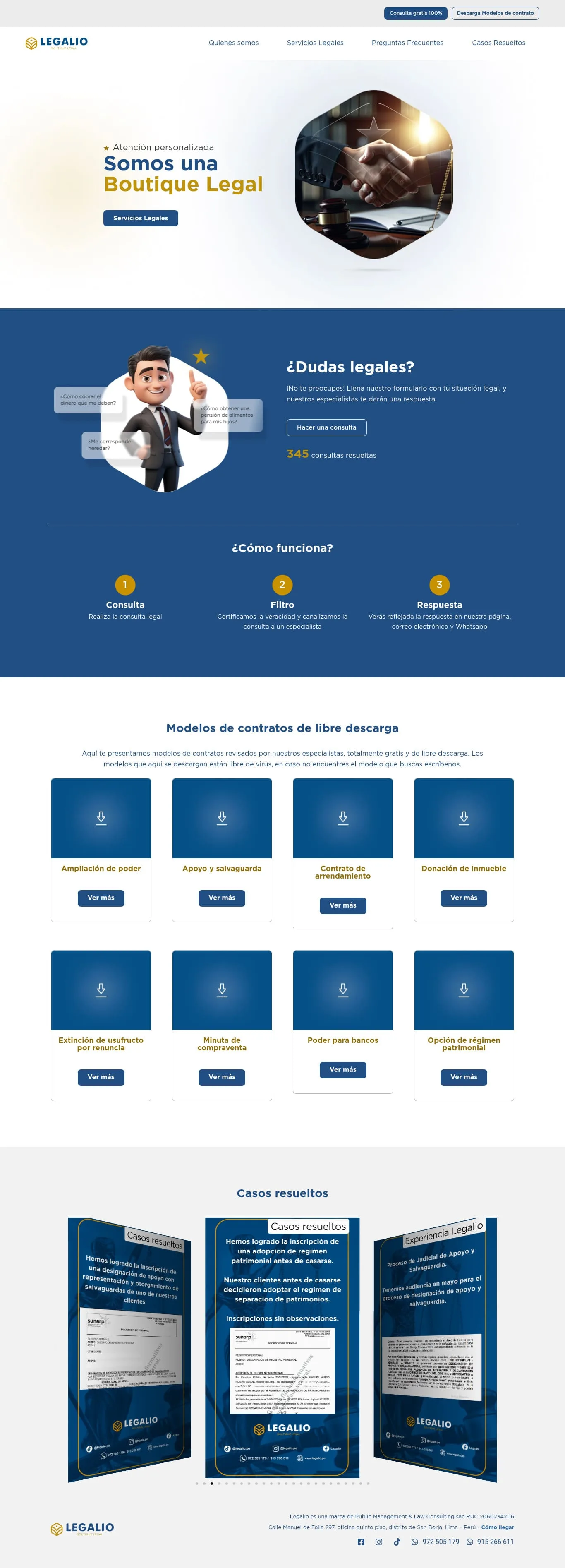 Diseño web del proyecto Legallo Boutique Legal