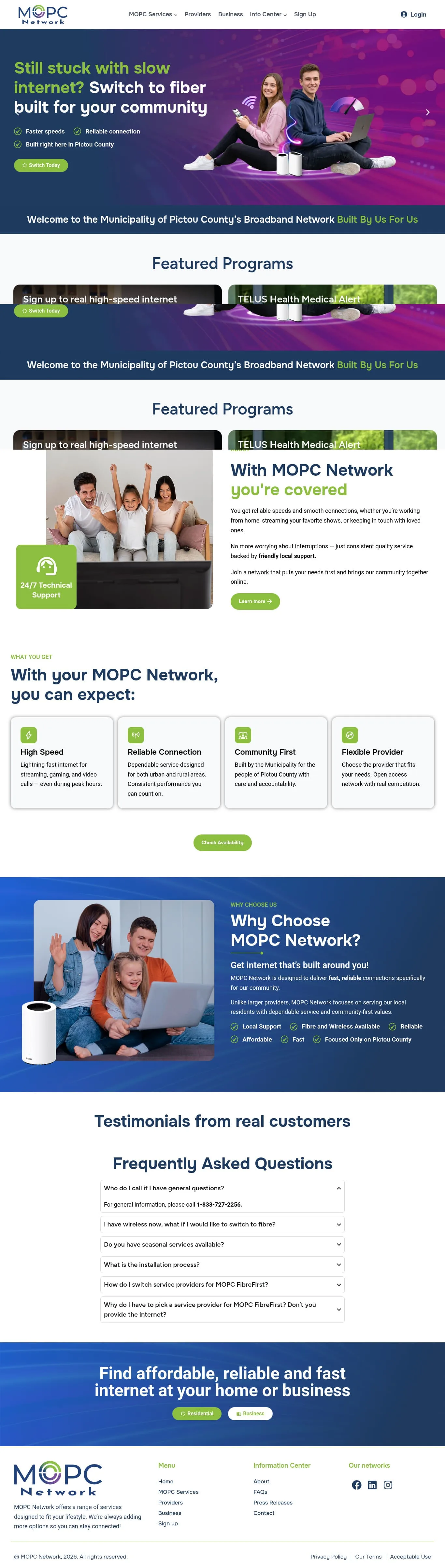 Diseño web del proyecto MOPC Broadband Network